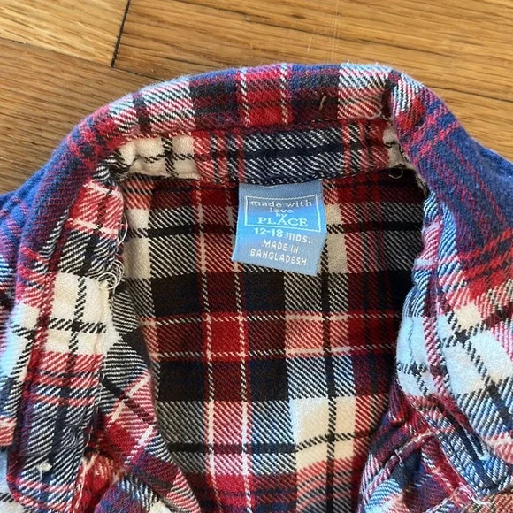 Toddler button down flannel top - Picture 2 of 3